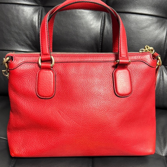 Gucci Soho Red Leather Shoulder Bag with Gold Chain and Leather Tassel - Picture 2 of 15